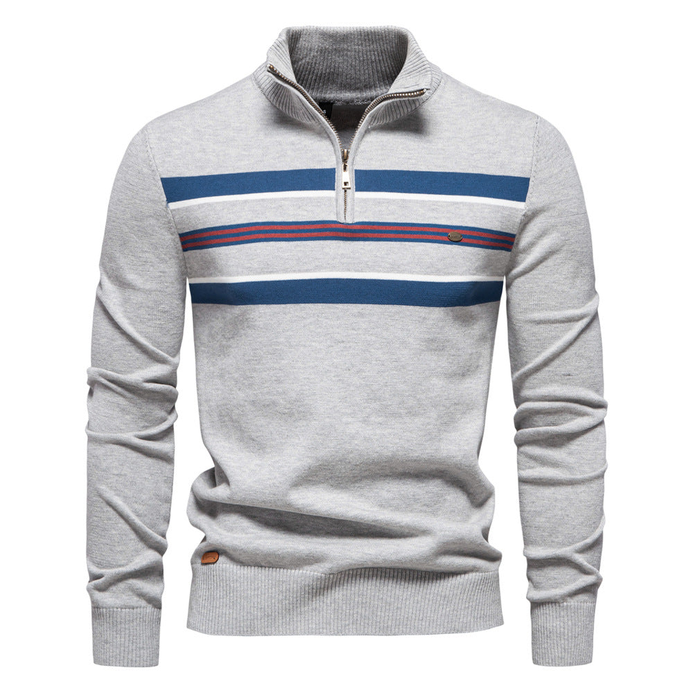 Marcus - Striped Quarter-Zip Sweater