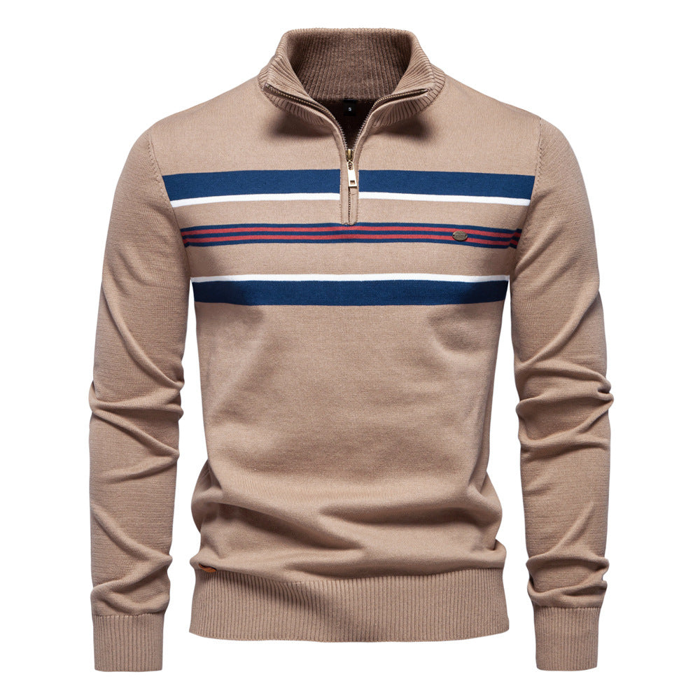 Marcus - Striped Quarter-Zip Sweater