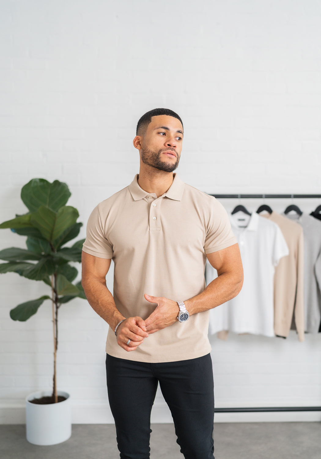 Button Polo – Beige
