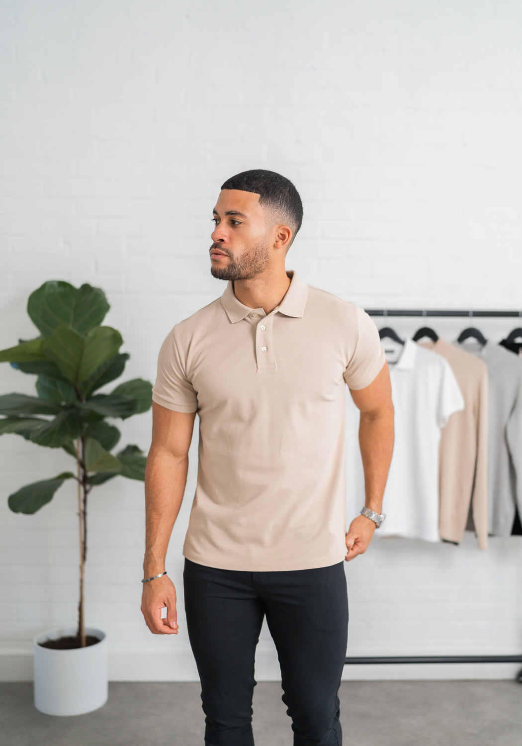 Button Polo – Beige