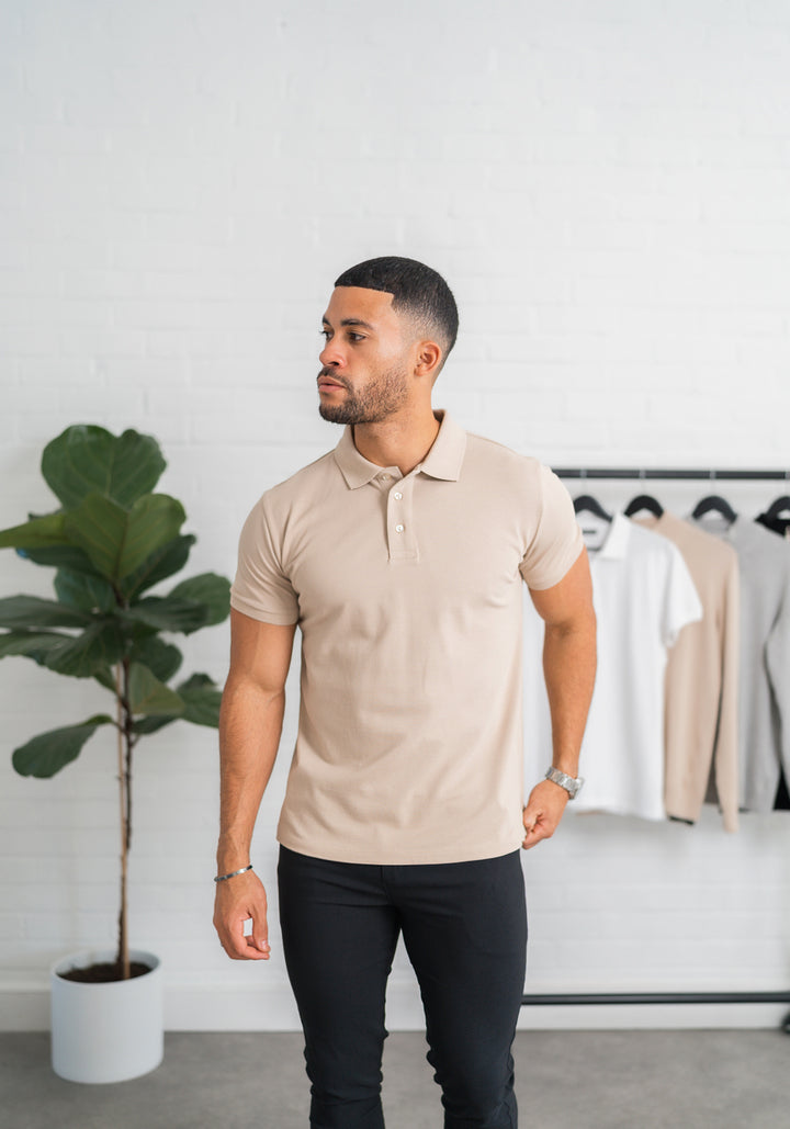 Button Polo – Beige