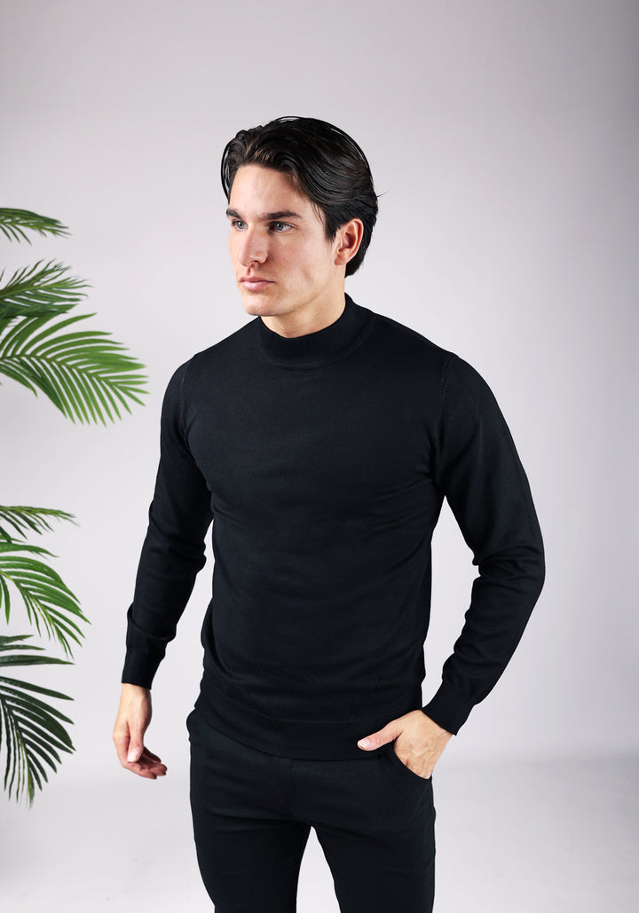 Cotton Turtleneck– Black