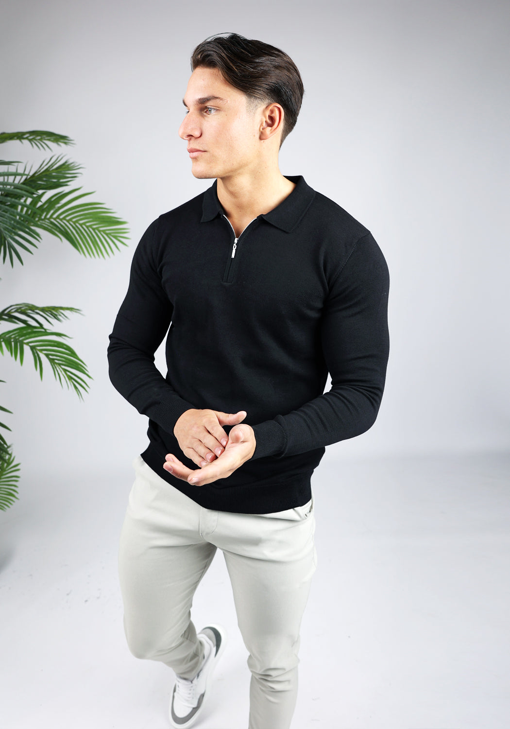 Longsleeve Polo – Black