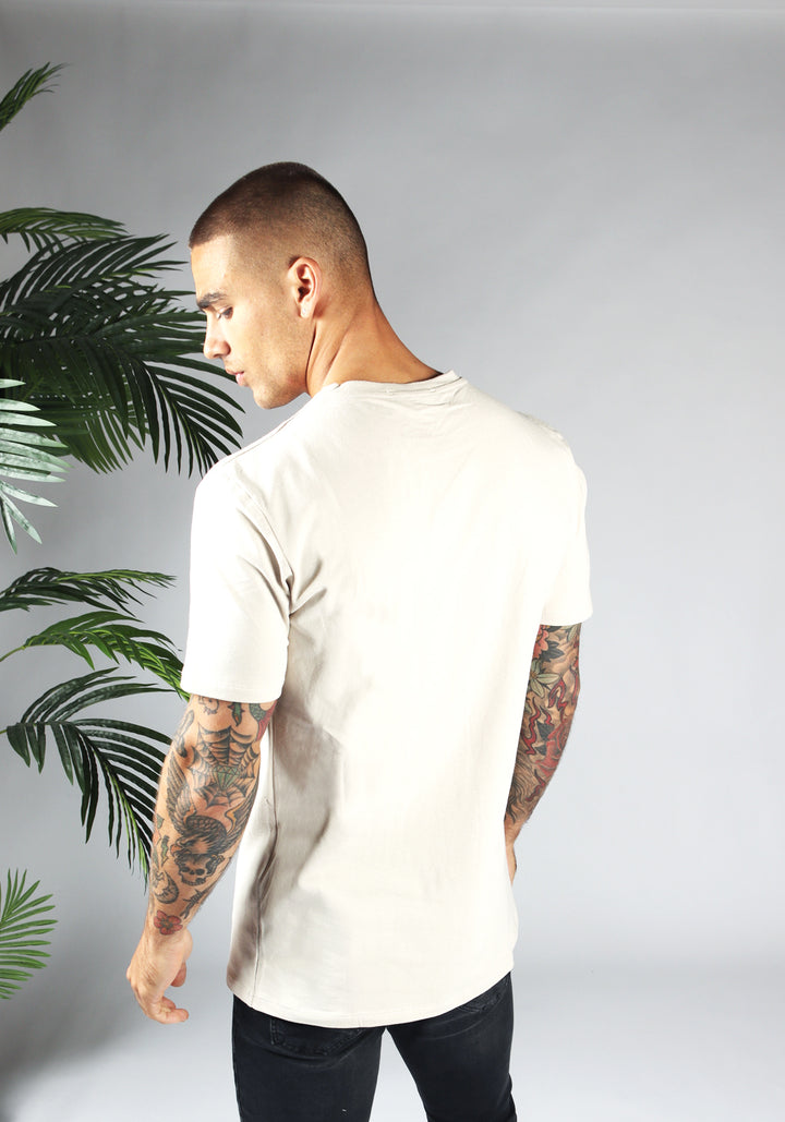 Straight Fit Stretch Tee – Beige